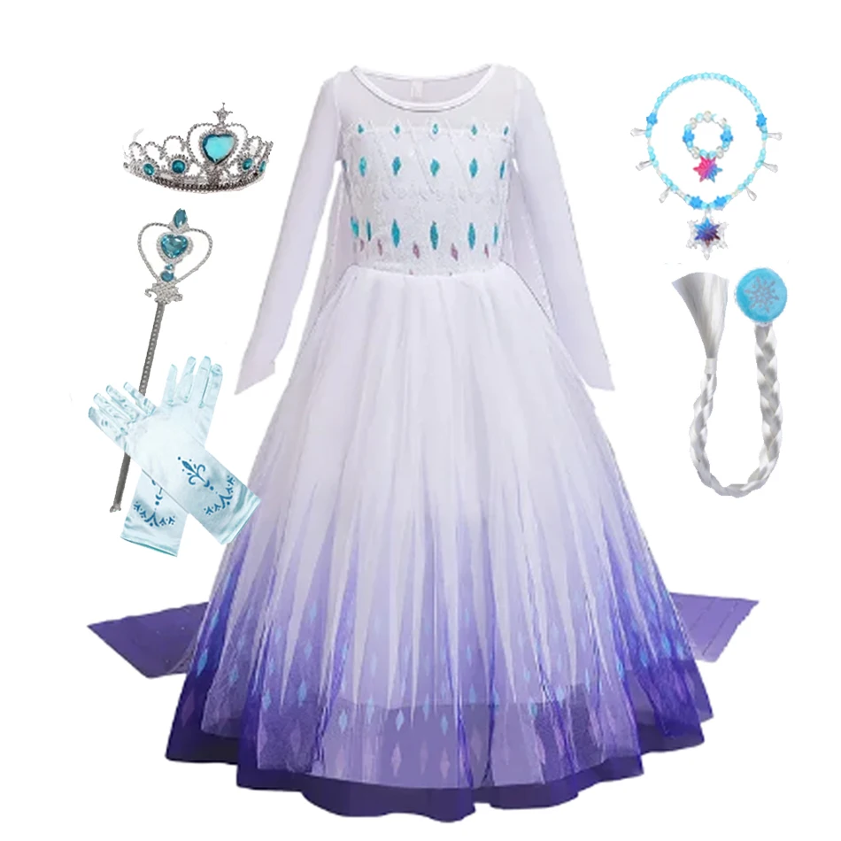 Snow Queen Elsa Princess Dresses for Girls Carnival Party Cosplay  Dress Children Clothing Easter Halloween Costume for Kids ﻿