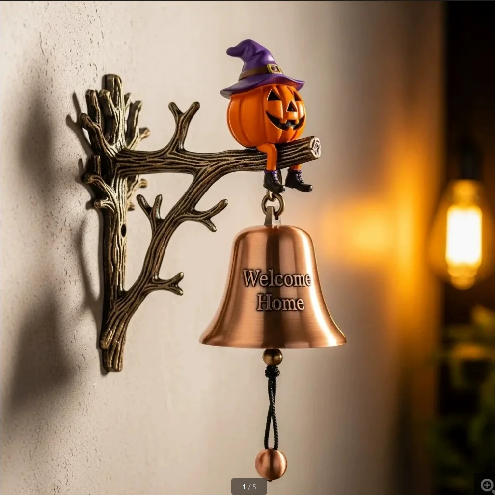 

Halloween witch pumpkin welcome bell Christmas welcome hanging doorbell
