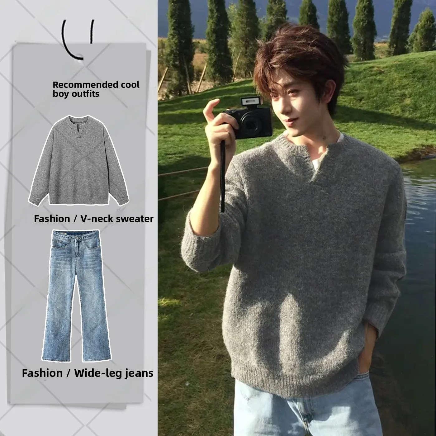 

Мужской вязаный свитер American Style с V-образным вырезом, зимний, свободного кроя, повседневный, из мягкого полиэстера, с длинными рукавами, для ношения под одеждой