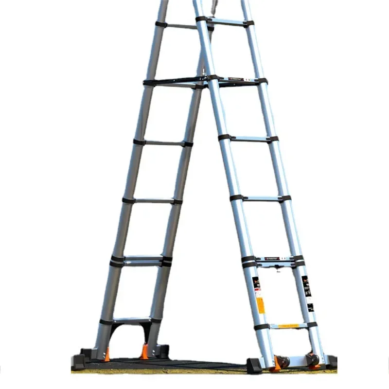 

Widening Pedal Telescopic Ladder Herringbone Aluminum Alloy Thickening Folding Ladder Household Multi-functional Lift Stairs