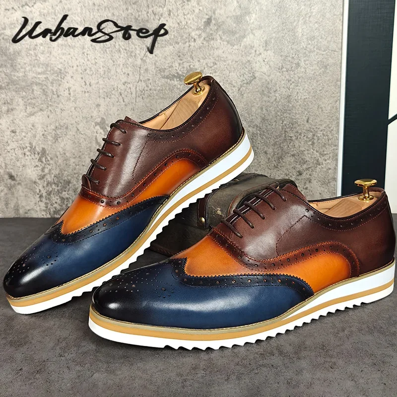 

Luxury Brand Designer Business Casual Sneaker Shoes for Men Genuine Leather Lace-up Sports Outdoor Footwear Daily Flat Oxfords