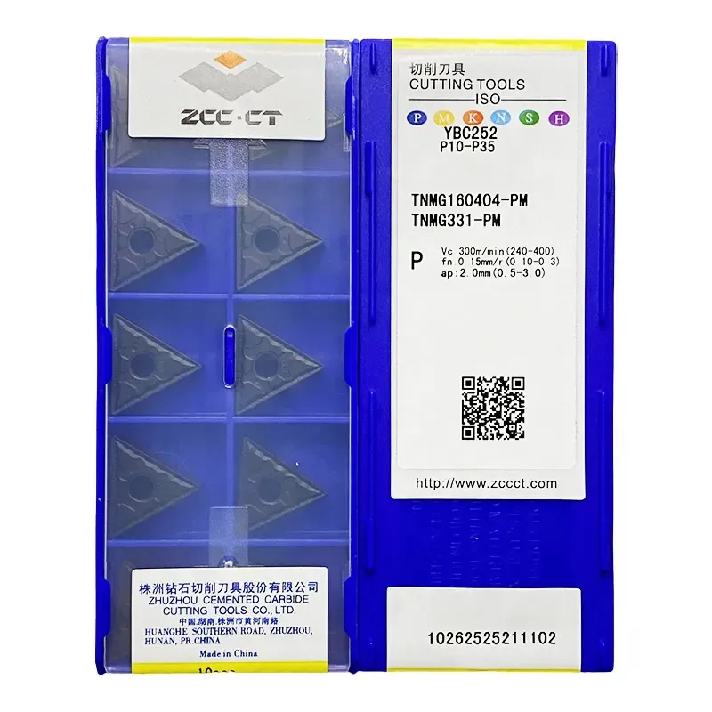 10pcs ZCCCT TNMG TNMG16 TNMG22 TNMG160404 TNMG160408 TNMG220408 TNMG220412 PM YBC251 YBC252 YBD152 CNC Carbide Turning Inserts