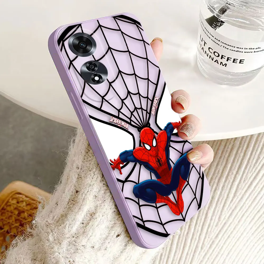 Line Marvel Iran Spider Man Cover Phone Case For OPPO A98 A93 A92 A91 A78 A74 A60 A57 A54 A53S A38 A17 A16K A15 Case Funda Shell