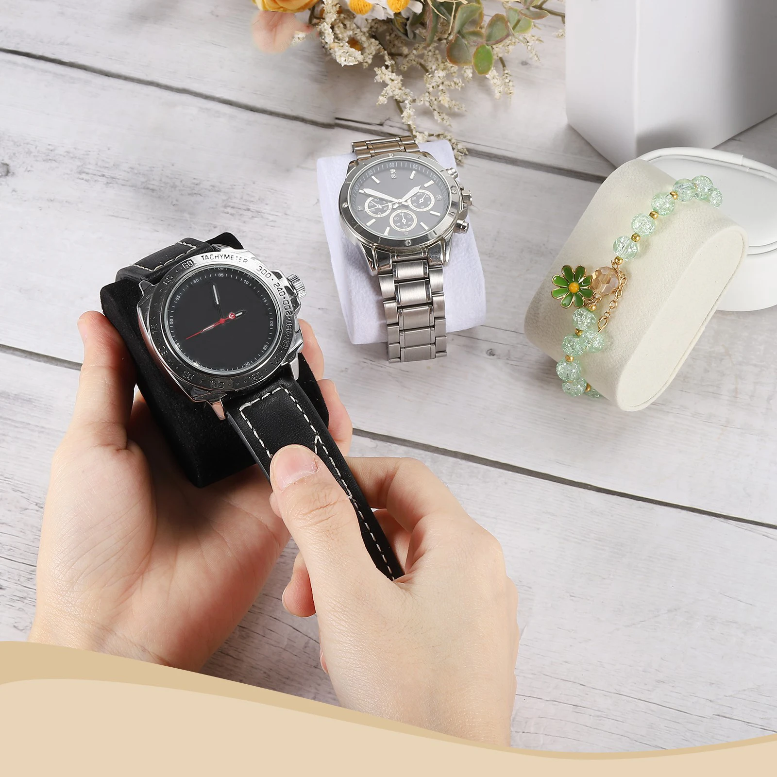 

Wrist Watch Jewelry Case Casing Watch Repair Cushion Movement Holder Velvet Watch Bracelet Pillows for Case Box Display Stand