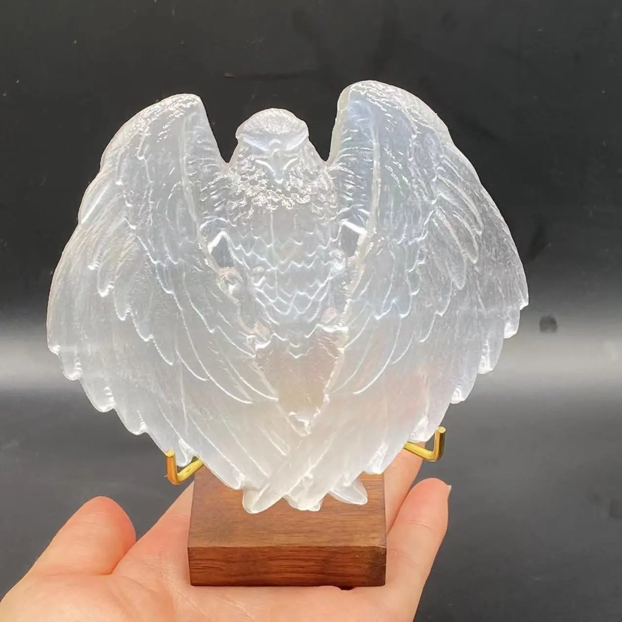 110mm Natural White Selenite Handmake Eagle Animals Craft Small Decor Home Decor Healing Crystal Energy Stone Souvenir DIY Gifts