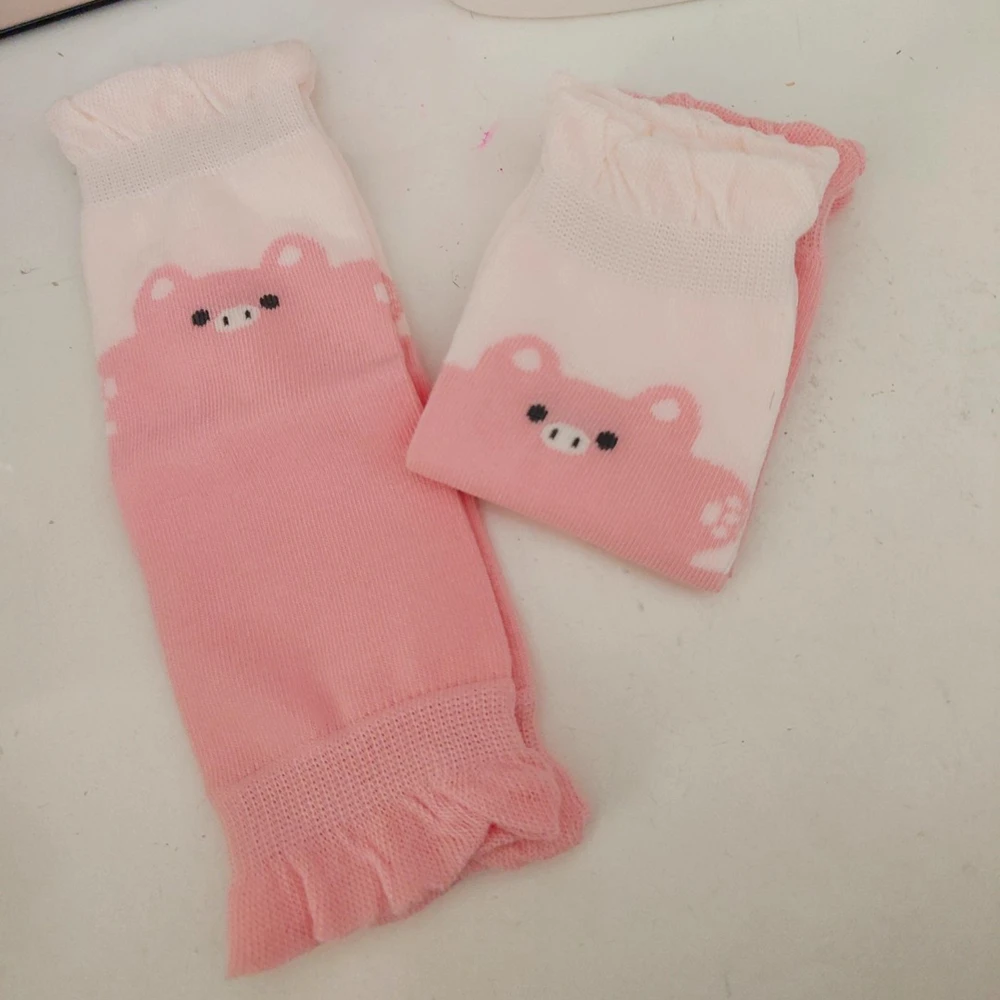 Baby Cartoon Leg Warmers Cute Mesh Sock Newborn Knee High Long Socks Kids Cotton Hollow Oversleeve Autumn Anti-Mosquito Sock