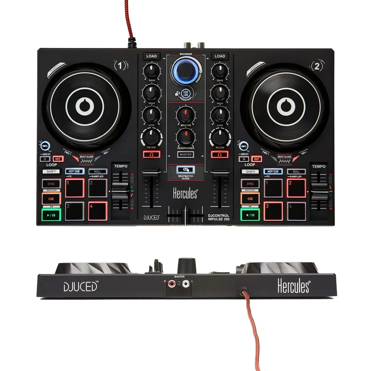 Hercules/Hi Cool Music Inpulse200mk2 Controlador portátil para DJ digital Reproductor compacto en vivo