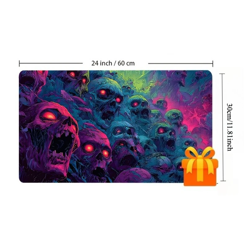 1 Game mat, Neon Skull Zombie Game Mat, TCG/CCG Card Game Mat, Card  Accessories, Beautiful Noise Reduction Design
