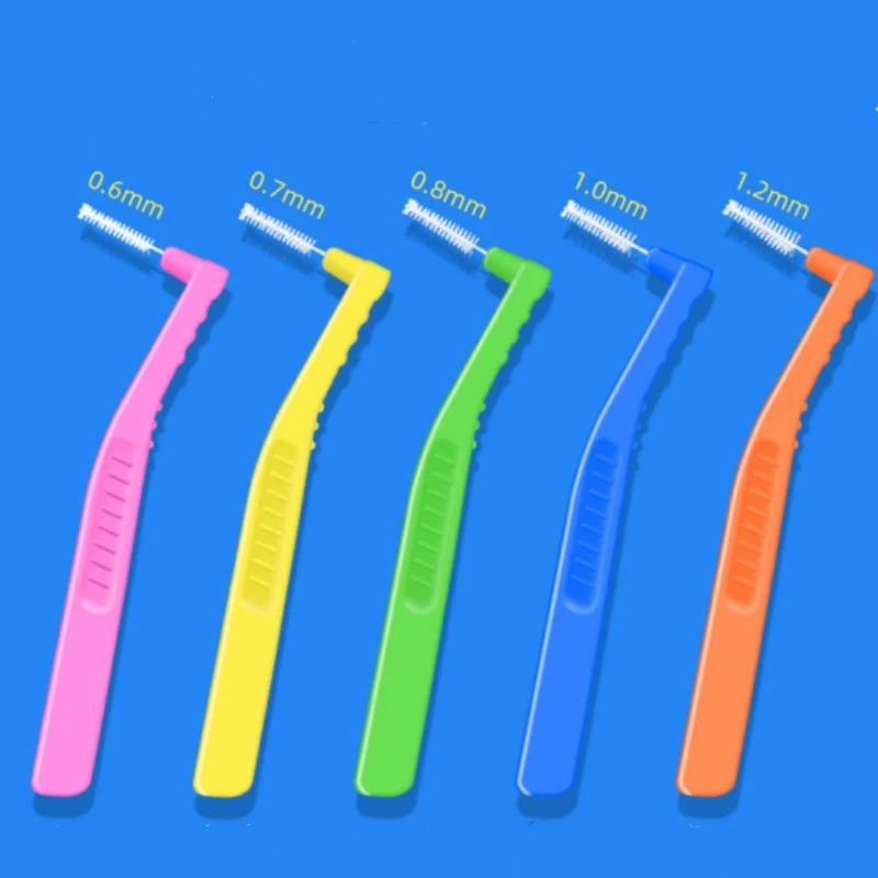 20Pcs/box L Shape Interdental Brush Plastic Angled Mini ToothBrush Toothpick for Orthodontic Bracket Braces Cleaning ﻿