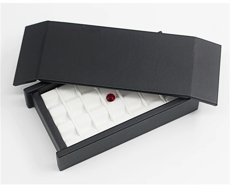 Wholesale large multi-digit gem storage box diamond display box V Groove colorful gems Box PortableGem Display Tray with Lid
