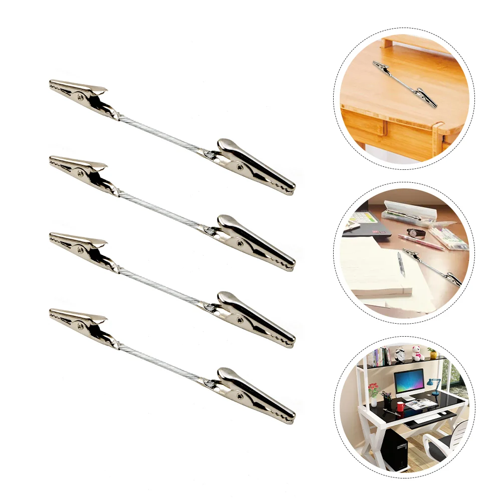 

12 Pcs Note Folder Cards Alligator Clamps Clips Wire Rope Metal for Double Head Useful Memo