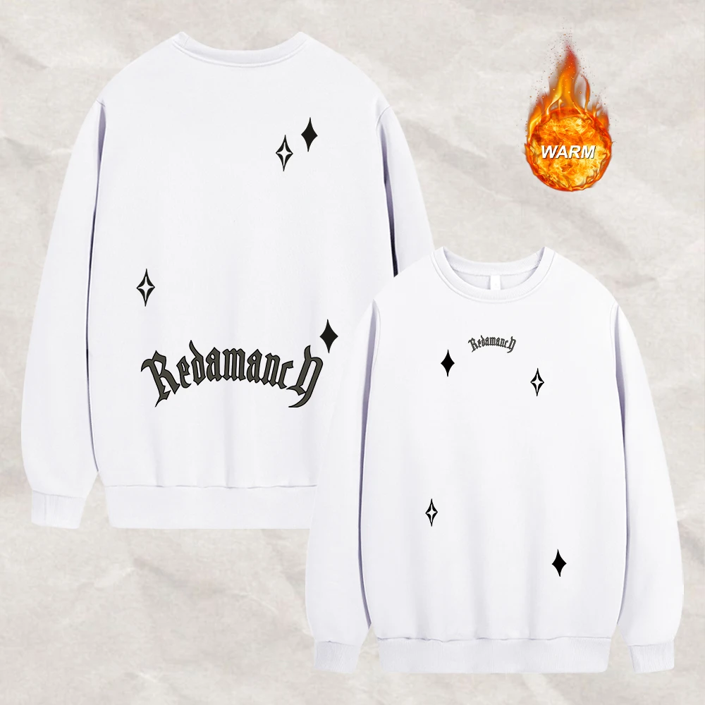 Men's Gothic Word And Star Print Sweatshirt Thick And Warm Pullover For Spring And Autumn Street Style Daily Commute Casual Wear