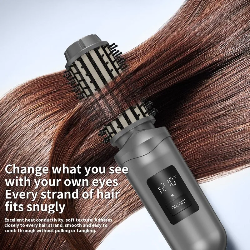 Hot Cordless Ionic Hair Straightener Brush USB Rechargeable 2 in 1 Straightener Curler Portable Anti Damage Hot Comb Hair Care