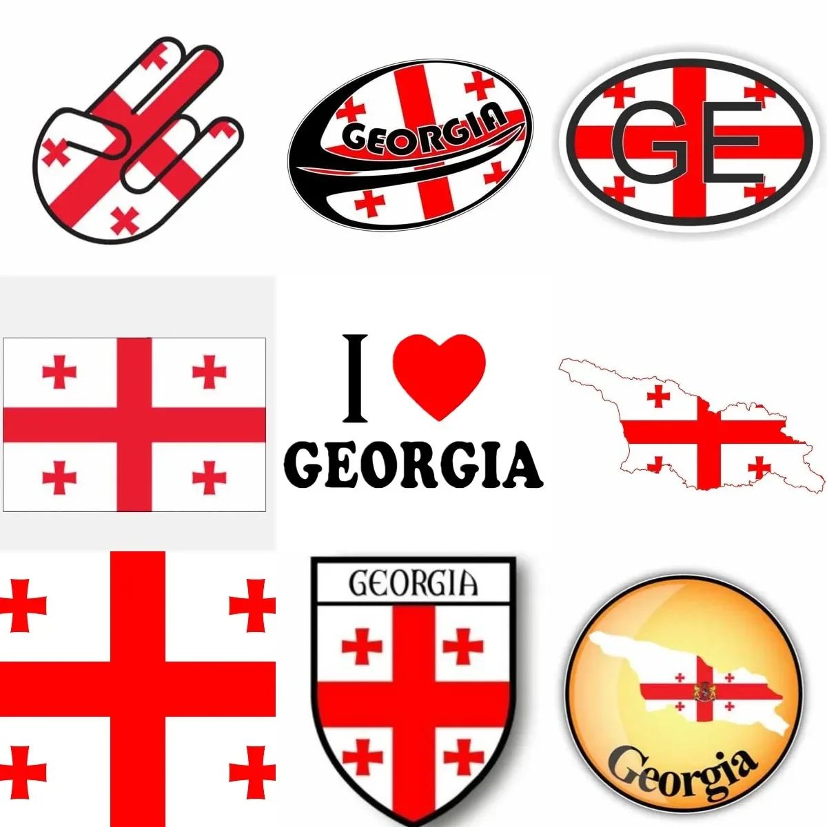 جورجيا GE العلم خريطة ملصق لتزيين نافذة السيارة دراجة نارية محمول شاحنة جدار الجدول خوذة ملصق مائي الملحقات حسب الطلب