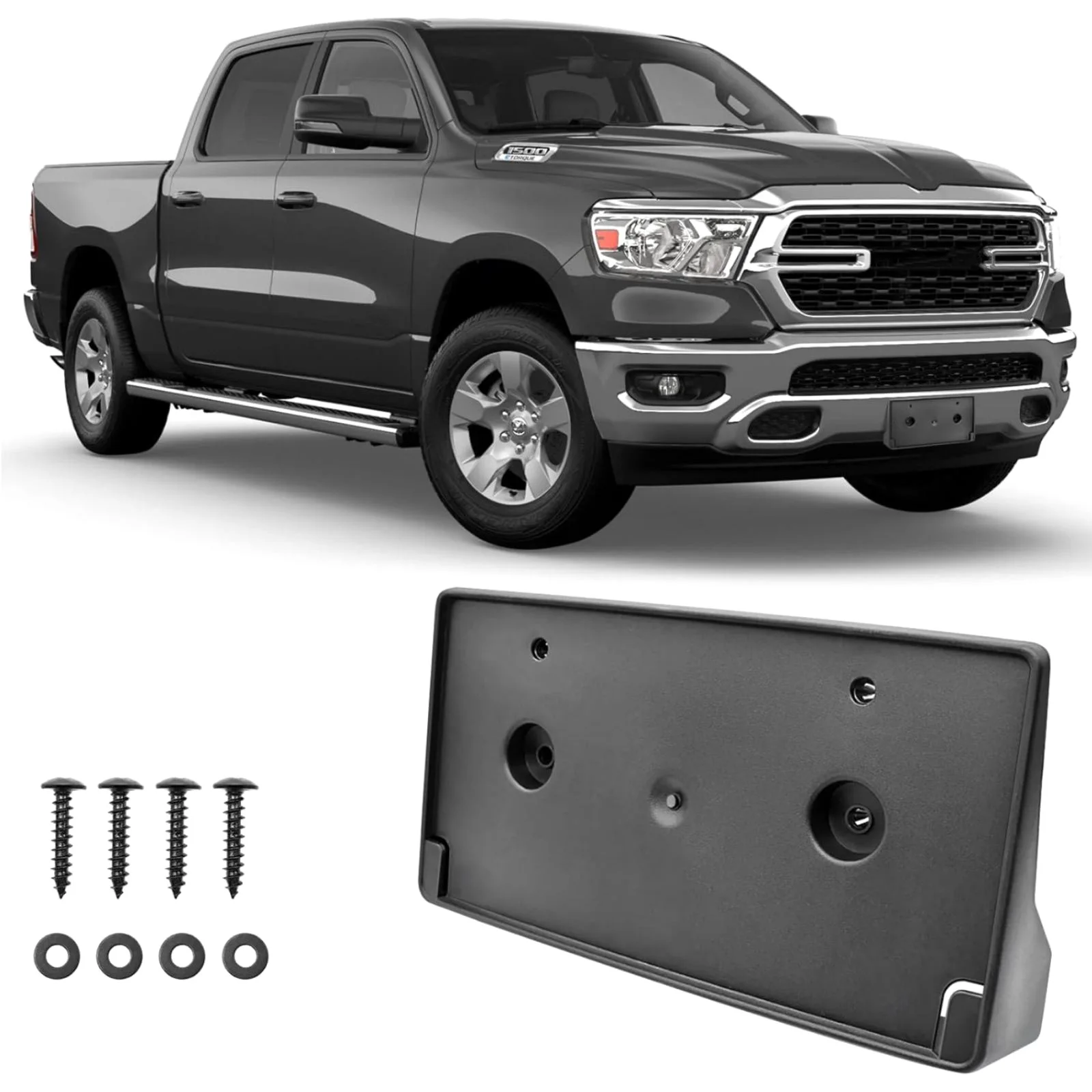 

For Dodge Ram 1500 2019-2024 Front License Plate Bracket Plastic Direct Replacement OEM 68274215AE Car Auto Accessories