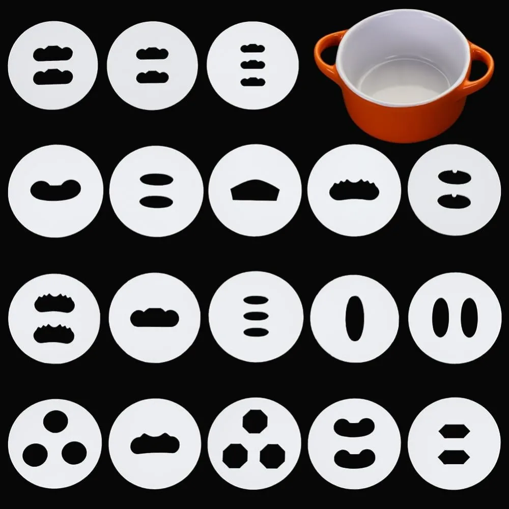 

18 PCS Handle Pattern Disc for Extruder Pottery Tool 2.22inch Flat Round Acrylic Clay Handle Setter White Hand-Held making kit