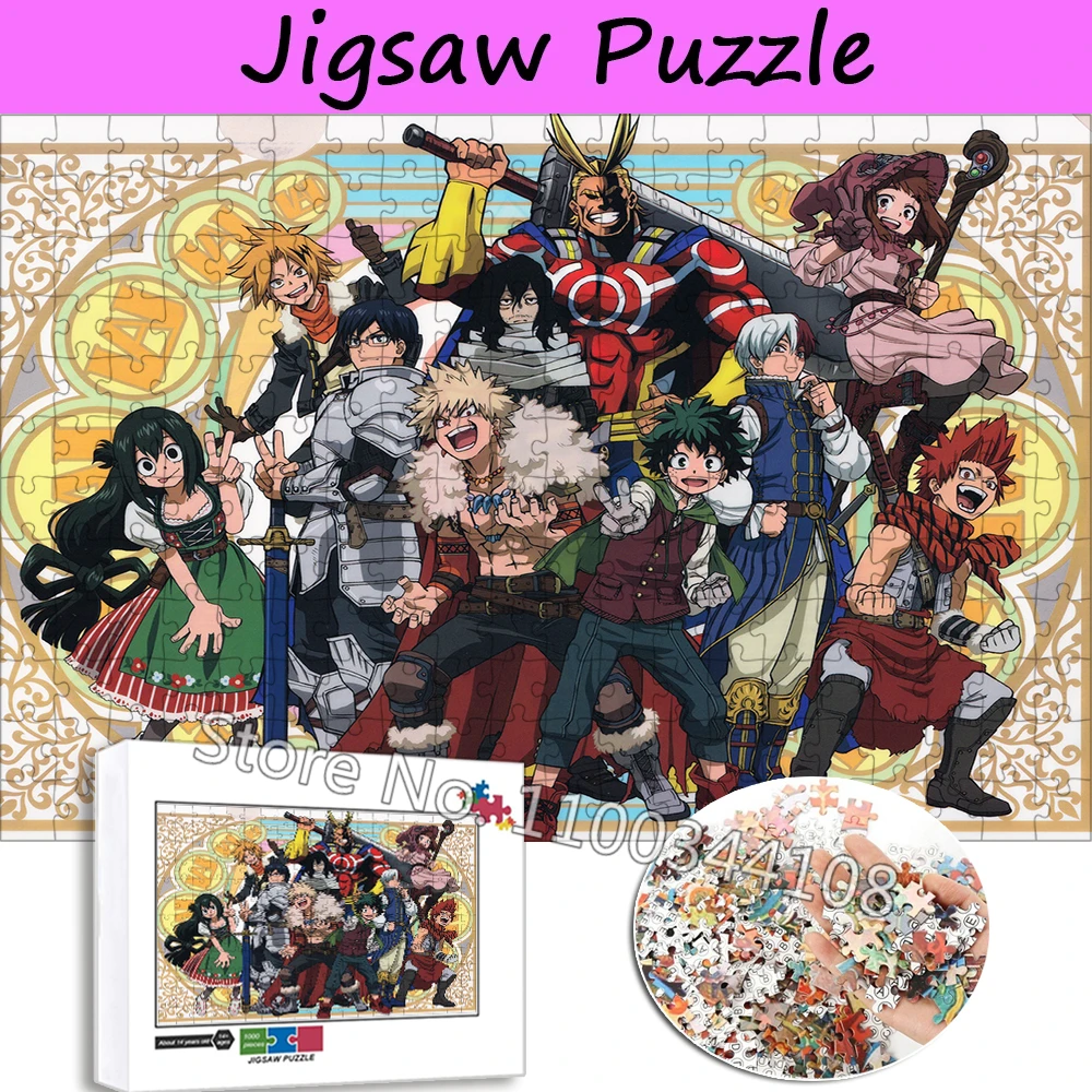 

My Hero Academia Puzzle Japanese Anime 35/300/500/1000 Pieces Mini Jigsaw Puzzles Hobbies Diy Handmade Toys for Adults Children