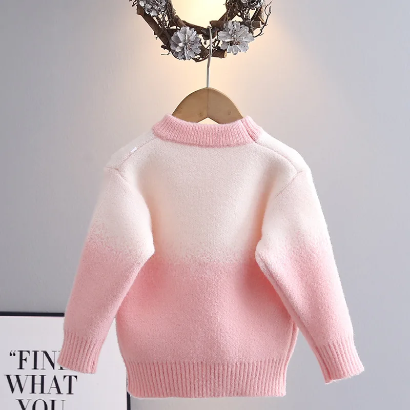 الخريف الشتاء الفتيات محبوك سترة الكرتون بلوزات بأكمام طويلة جولة الرقبة البلوز ملابس الأطفال مريحة موضة جديدة #3