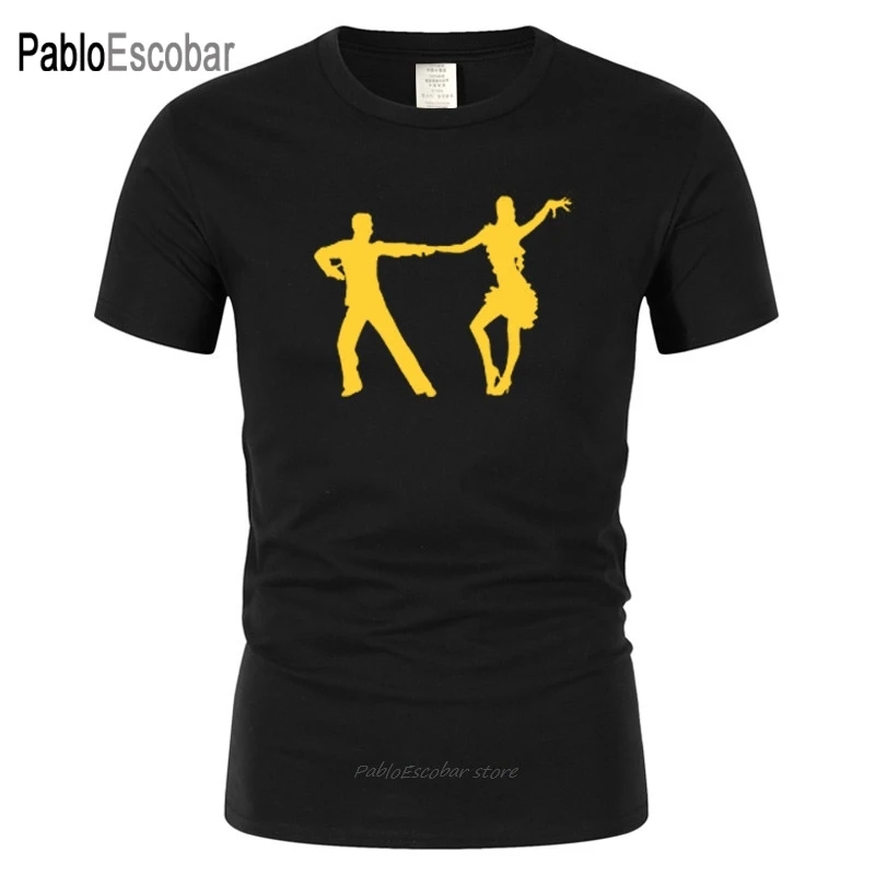 Salsa baile latino baile compañero impresión camiseta de los hombres de la moda de manga de algodón camiseta hip hop camiseta casa original s