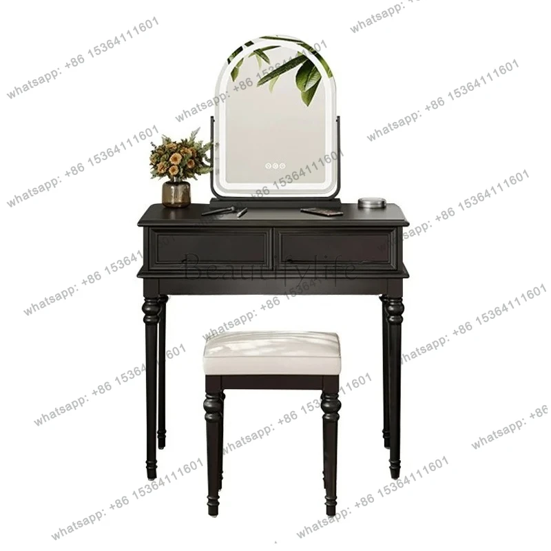 retro solid wood dresser small bedroom black small apartment makeup table medium antique master bedroom