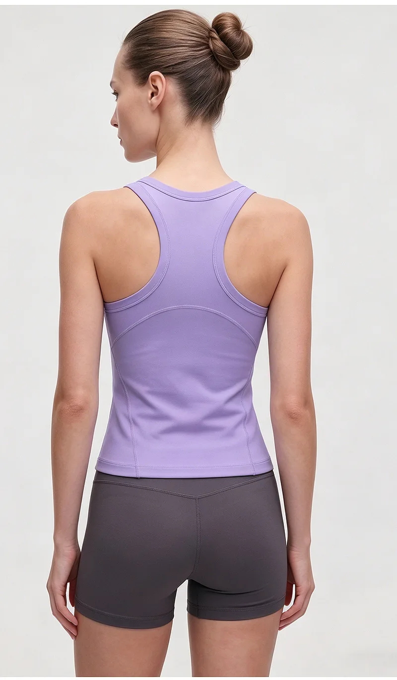 Lightweight, non-sticky yoga vest, stretchy and slimming, suitable for fitness, Pilates, and women's sports top.