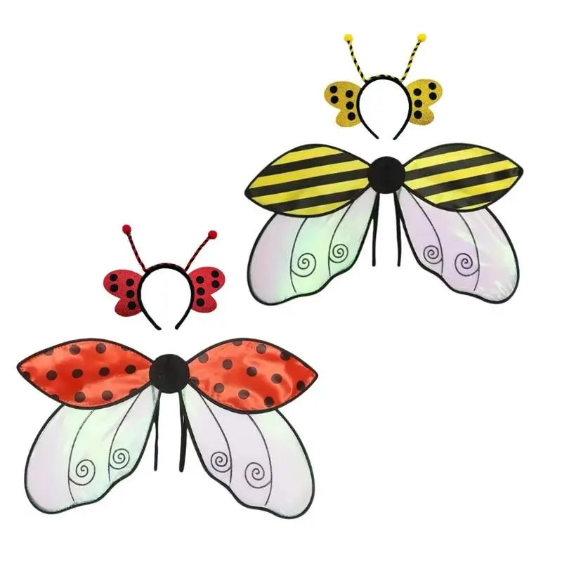 652F Faltbarer realistischer Insektenflügel Kostümzubehör Halloween Party Cosplay