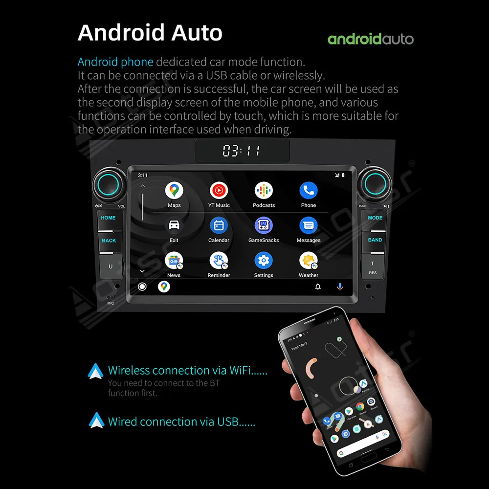 7’’ Android 13 Carplay For Opel GPS Navigation Car Radio HD Touch Screen Auto Stereo Car Accessories Head Unit