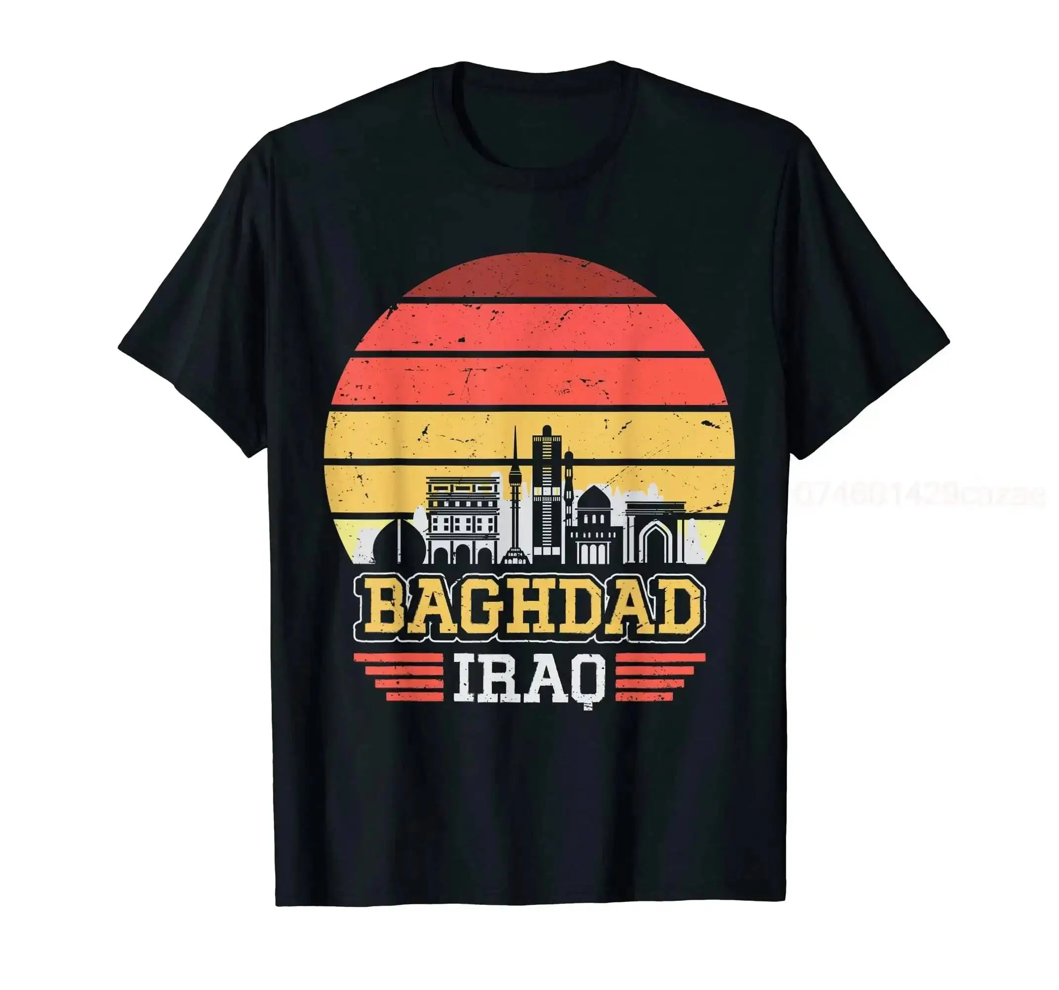 

100% Cotton Iraq Retro Vintage Sunset Skyline Baghdad T-Shirt MEN WOMEN UNISEX T Shirts Size S-6XL