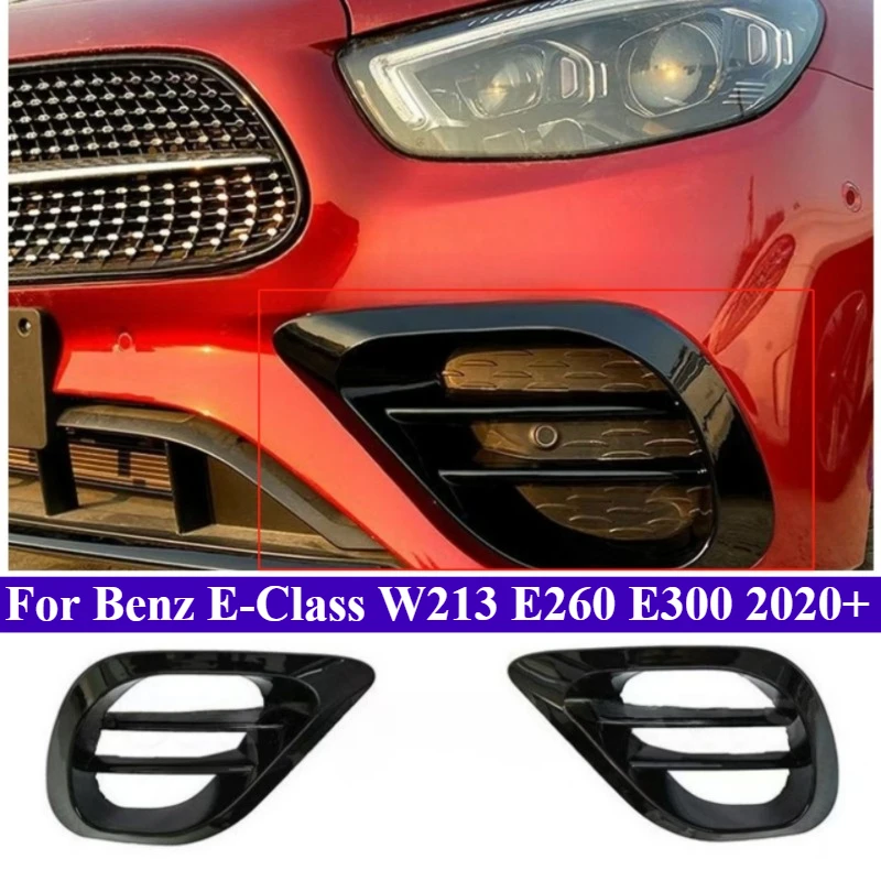 

For Mercedes-Benz E-Class W213 E260 E300 2020+ Front Bumper Fog Light Trim Cover Air Vent Frame Grille Decoration Accessories