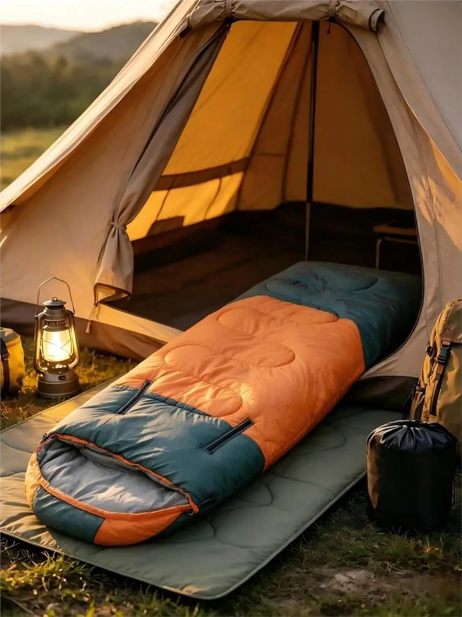 sac-de-couchage-portable-pour-l'exterieur-ideal-pour-les-voyages-utilisable-en-toutes-saisons-extensible-pour-une-personne-a-utiliser-en-voiture-durable-rembourre-en-polyester-de-type-enveloppe