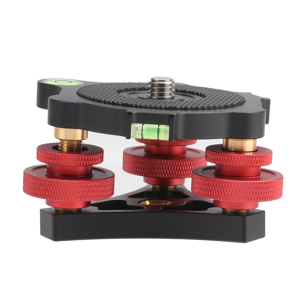 

FOTGA 1/4 "3/8" Tripod Base Ball 3 Adjustable Water Level Spirit Measured Level Measurement Level Adjuster Photography Accessori