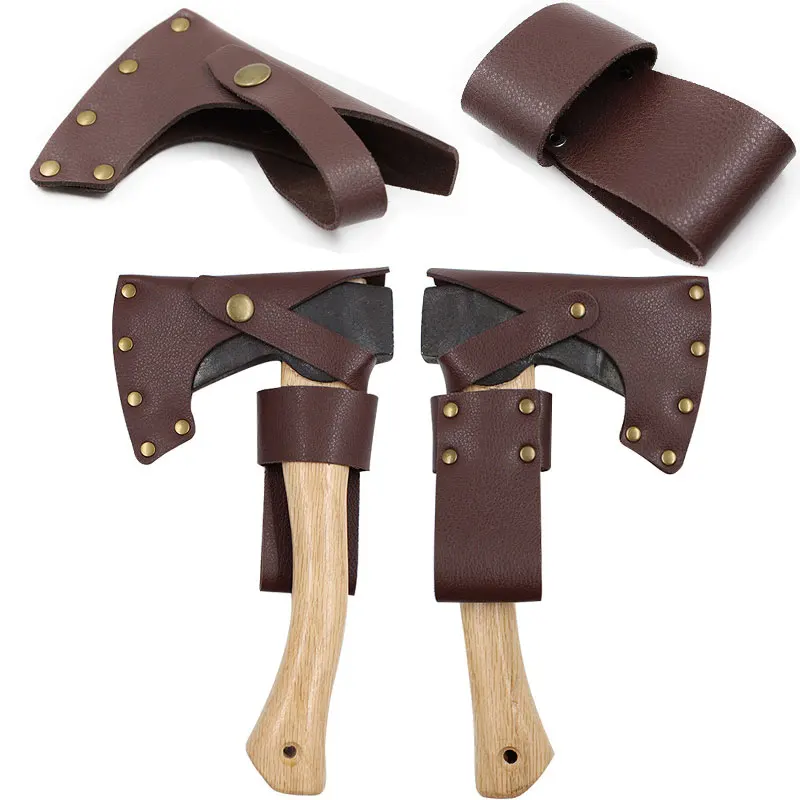 PU Leather Axe Cover Portable Lightweight Axe Head Protector Case Multifunctional for Camping Home Outdoor Work Essentials Tools