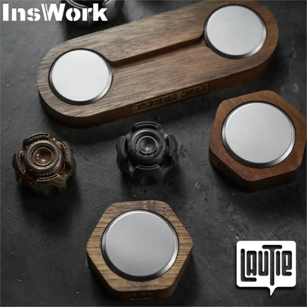 LAUTIE Noiz C-Nano Black Walnut Base Fidget Spinner Desktop Decorative Ornaments Accessory