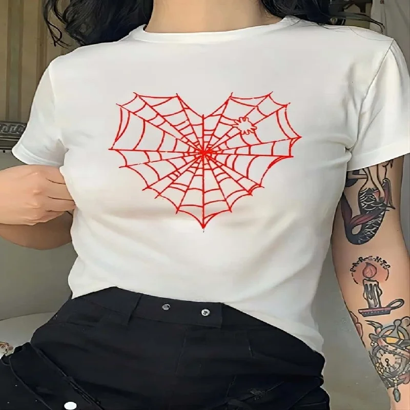 

2025-26 Summer Black AJ Lee Love Bites Back Printed Fashion Casual Men's 100% Cotton T-shirt High Quality Y2K Tee Loose