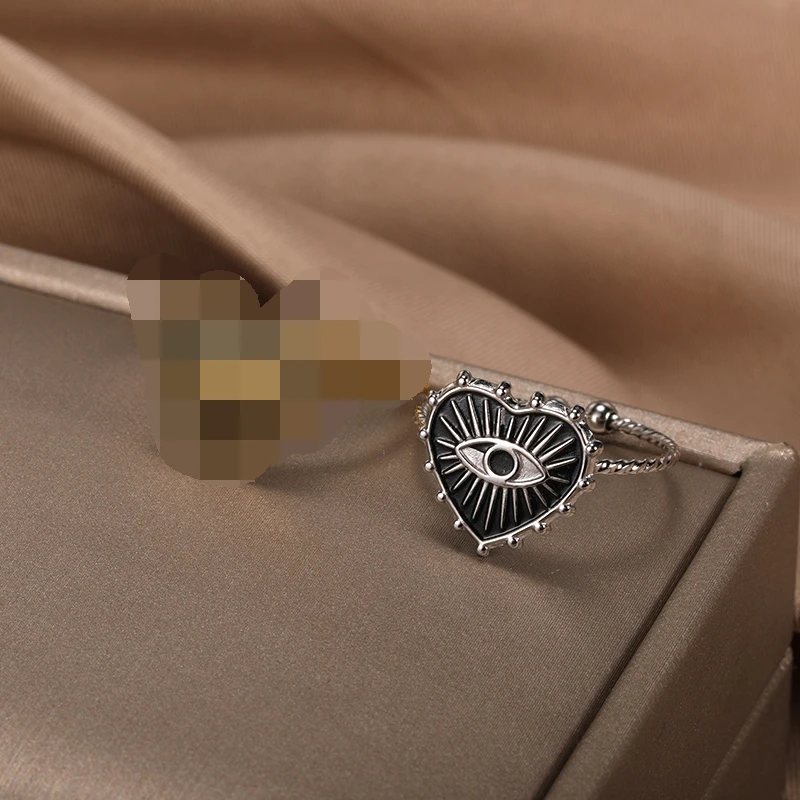 Turkish Evil Eye Adjustable Ring, Gold Color Design