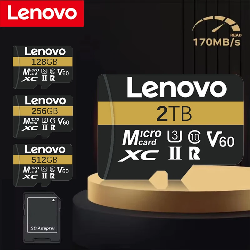 

Original Lenovo Memory Card 128GB Class 10 V60 TF Card 1TB Micro TF SD Card 512GB 256GB A2 U3 Micro Card 2TB High Speed TF Card