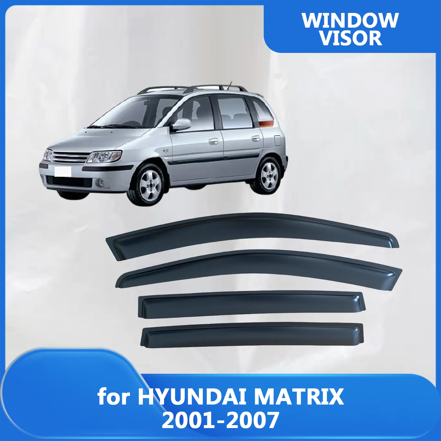 

Window Visor for Hyundai Matrix Lavita 2001 2002 2003 2004 2005 2006 2007 2008 Weathershied Door Visor Wind Sun Rain Guards Side