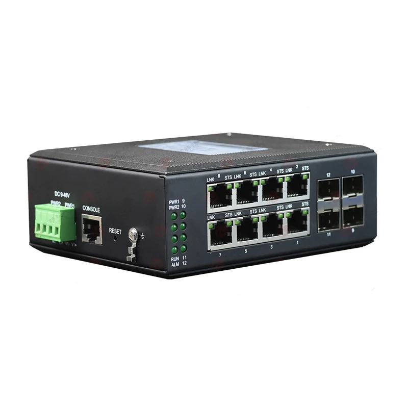 DIN Rail L2 Managed 8 Port Ring Network Switch Gigabit Industrial Ethernet Switch With SFP Slot view 2