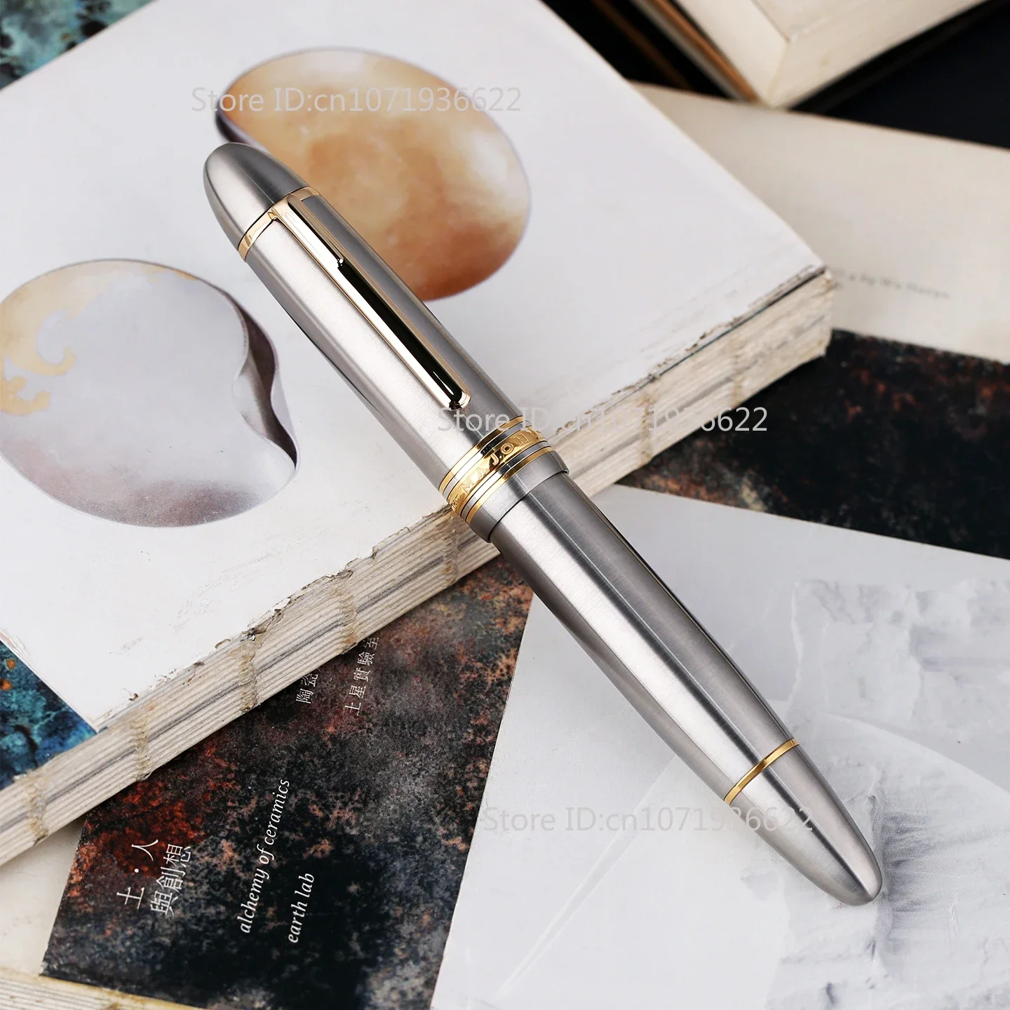 قسط MAJOHN Ti-P141 NO.8 F بنك الاستثمار القومي سبائك التيتانيوم المكبس قلم حبر مطرقة معدنية نمط نسخة قلم حبر الكتابة هدية القلم