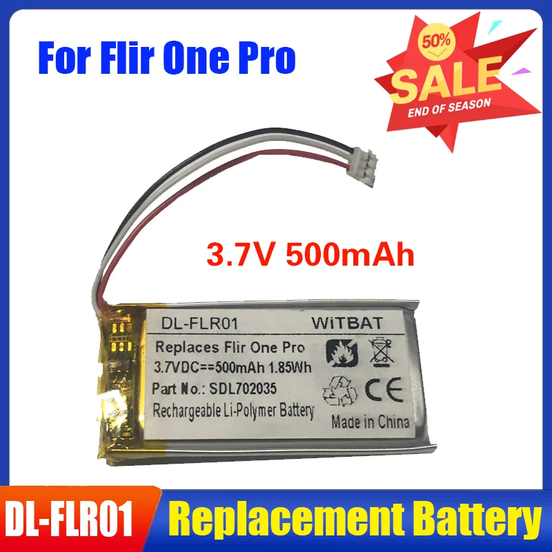 

3.7V 500mAh for Flir One Pro SDL702035 Thermal Imager Battery