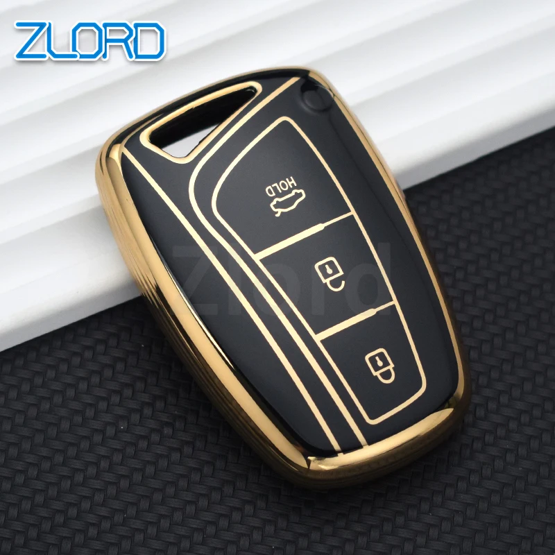 TPU Car Key Case Shell Cover Fob For Hyundai Santa Fe Sport Ix45 Equus Centennial Genesis G80 Grandeur Azera 2013-2016 Protector