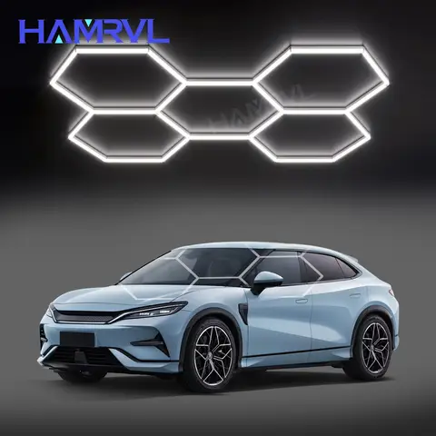 5 Hole Hexagon 2.4x1.7 Dimmable LED Lighting for Garage Barbershop Gym Bar Car Showroom 4S Workshop Ceiling Light Honeycomb Tube