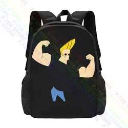 Johnny Bravo Flexing Muscles 90S CartoonBackpack Large Capacity Bookbag Shopping Bag