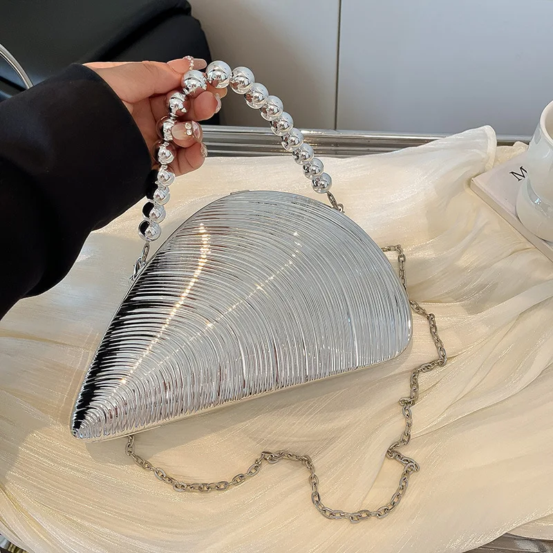 

Shell Acrylic Chain Bag Women Evening Crossbody Bag Fashion Beaded Handbag Funny Shoulder Bag