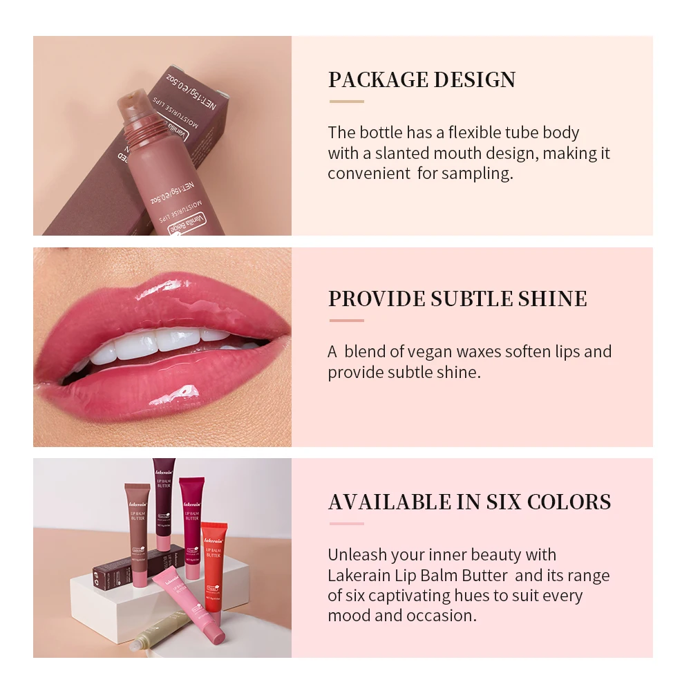 Lakerain Hose Butter Lip Balm Moisturizing Long Lasting Nourishment Daily Care Vanilla Flavour Lip Balm Smoothing Lip Makeup
