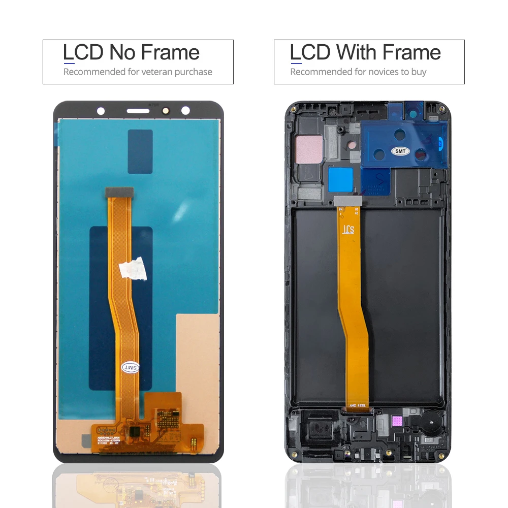 Wholesale 6.0\'\' Display For Samsung A7 2018 A750 LCD SM-A750F A750F Display With Frame Touch Screen Assembly Replacement