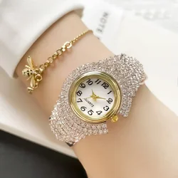 Luxury Bracelet Watch Women Rhinestone Ladies Gold Watches Clock Quartz Wrist Watch Relogio Female Reloj Mujer Wristwatches