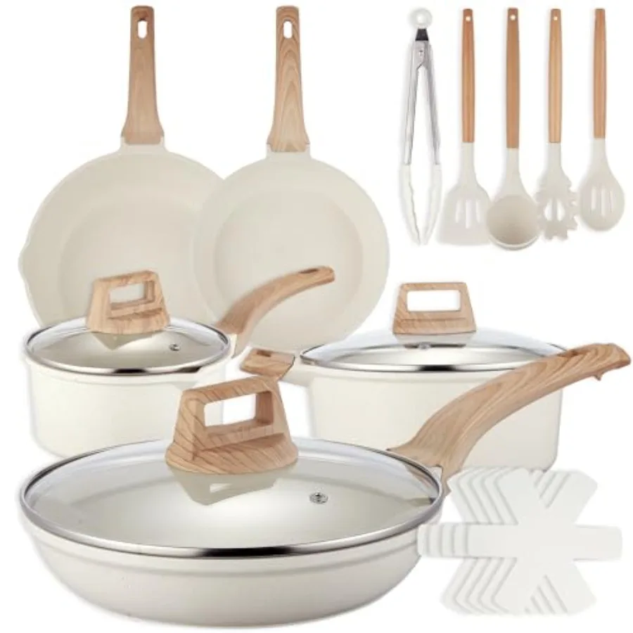 

Набор кастрюль и сковородок для кухни, набор керамической посуды с антипригарным покрытием, индукционная посуда с антипригарным покрытием, сковороды, кастрюли для эффективности