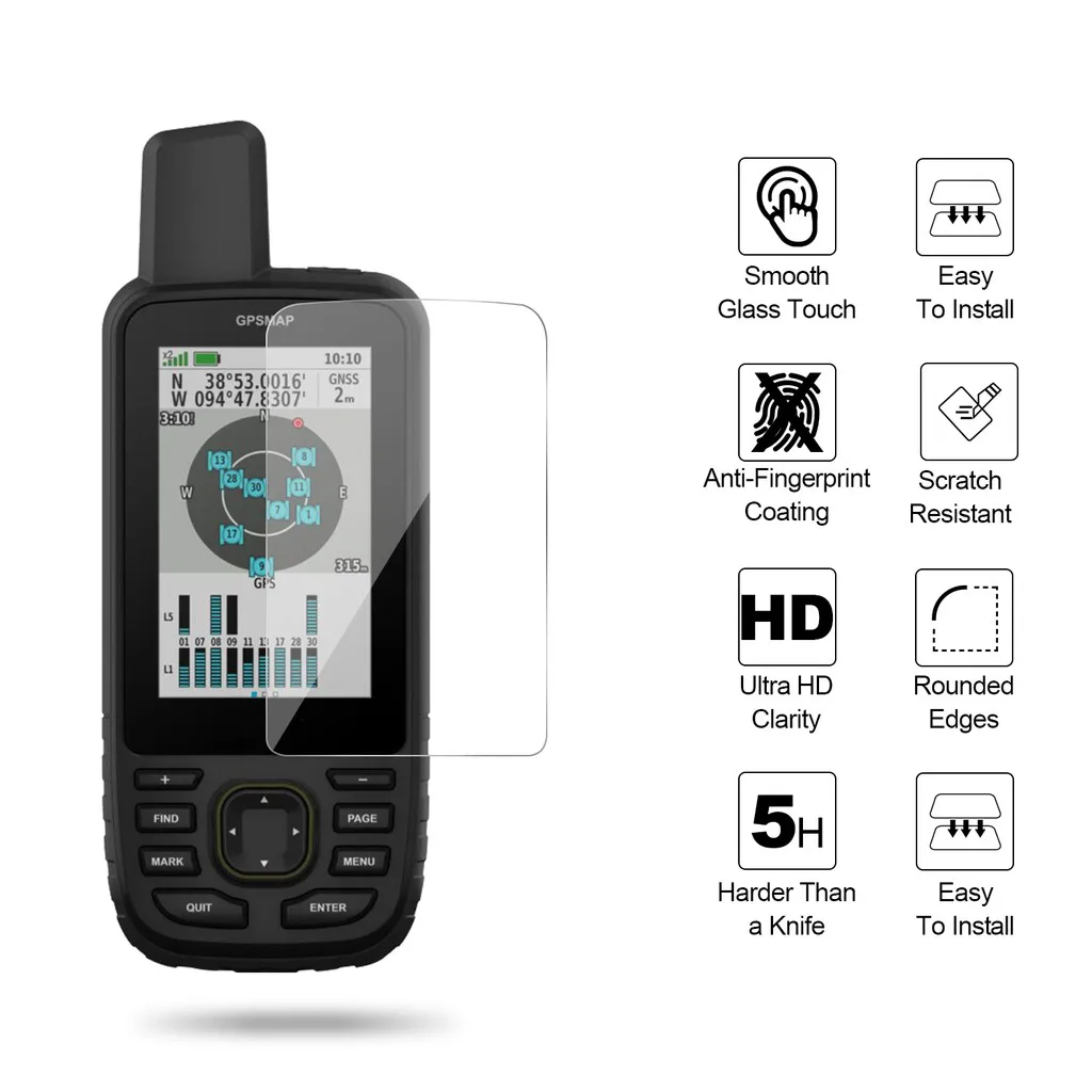1‑5Pcs Clear Outdoor Scratch-resistant Guard Film for Garmin GPSMAP 67 67i 66st 66 66s 66i GPS Screen Protector Film Not Glass