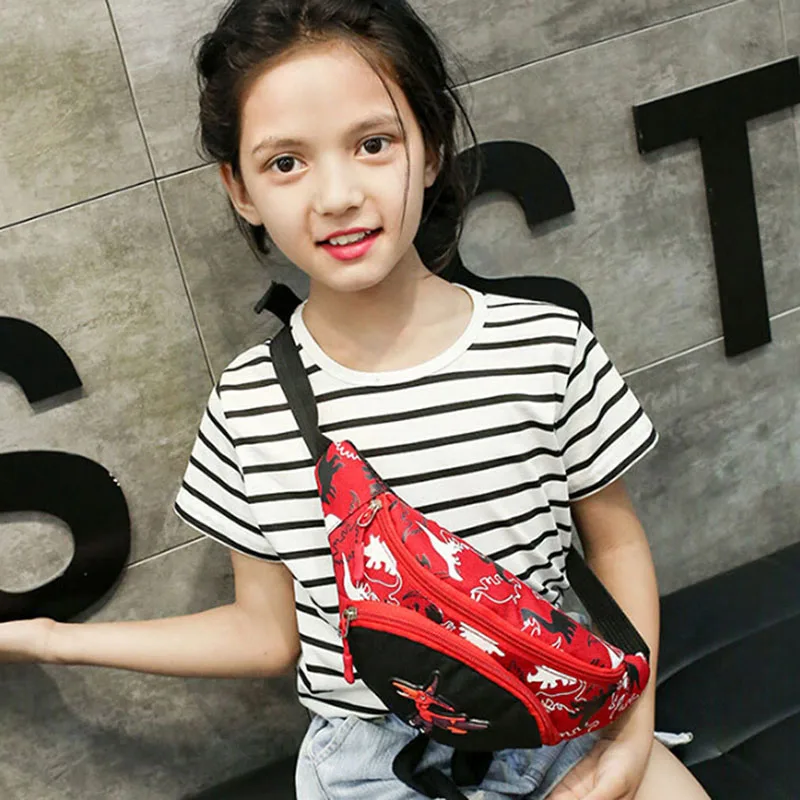 1pc Kid Waist Bag For Girl Boy Cute Fanny Cartoon Dinosaur Chest Children Belt Bag Money Pouch Baby Zipper Waist Pack Bag Bolsa